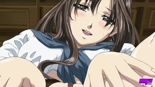 HentaiPros – Anime Schoolgirl rubs clit on classmate thinking of her stepbro