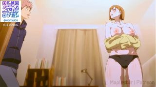 Kugisaki Nobara sucks cock and jerks off tits about Itadori / Hentai / anime / magic battle